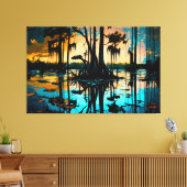 ザスワンプ、ルイジアナアート、ルイジアナ、ニューオーリンズ キャンバスプリント (インサイチュ (リビング))