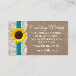 ザス素朴フラワー結婚ズコレクション – ティール（緑がかった色） エンクロージャーカード