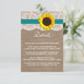 ザス素朴フラワー結婚ズコレクション – ティール（緑がかった色） エンクロージャーカード (スタンド正面)