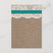 ザス素朴フラワー結婚ズコレクション – ティール（緑がかった色） エンクロージャーカード (裏面)