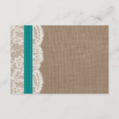 ザス素朴フラワー結婚ズコレクション – ティール（緑がかった色） エンクロージャーカード (裏面)