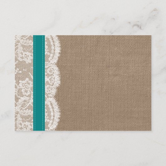 ザス素朴フラワー結婚ズコレクション – ティール（緑がかった色） エンクロージャーカード (裏面)