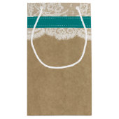 ザス素朴フラワー結婚ズコレクション – ティール（緑がかった色） スモールペーパーバッグ (裏面)