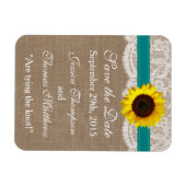 ザス素朴フラワー結婚ズコレクション – ティール（緑がかった色） マグネット (横)