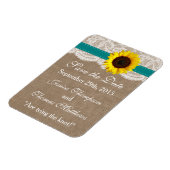 ザス素朴フラワー結婚ズコレクション – ティール（緑がかった色） マグネット (左側)