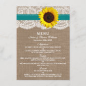 ザス素朴フラワー結婚ズコレクション – ティール（緑がかった色） メニュー (正面)