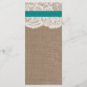 ザス素朴フラワー結婚ズコレクション – ティール(緑がかった色) メニュー (裏面)