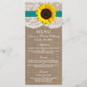 ザス素朴フラワー結婚ズコレクション – ティール(緑がかった色) メニュー (正面)