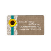 ザス素朴フラワー結婚ズコレクション – ティール（緑がかった色） ラベル (正面)