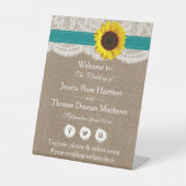 ザス素朴フラワー結婚ズコレクション – ティール(緑がかった色) 台座サイン (正面)