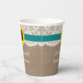 ザス素朴フラワー結婚ズコレクション – ティール（緑がかった色） 紙コップ (右)