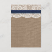 ザス素朴フラワー結婚ズコレクション – ネイビー エンクロージャーカード (裏面)
