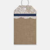 ザス素朴フラワー結婚ズコレクション – ネイビー ギフトタグ (裏面)