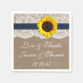 ザス素朴フラワー結婚ズコレクション – ネイビー スタンダードカクテルナプキン (正面)