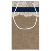 ザス素朴フラワー結婚ズコレクション – ネイビー スモールペーパーバッグ (裏面)