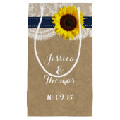 ザス素朴フラワー結婚ズコレクション – ネイビー スモールペーパーバッグ (正面)