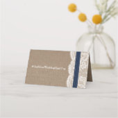 ザス素朴フラワー結婚ズコレクション – ネイビー プレイスカード (裏面)