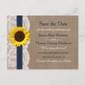 ザス素朴フラワー結婚ズコレクション – ネイビー 案内ポストカード (正面)