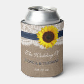 ザス素朴フラワー結婚ズコレクション – ネイビー 缶クーラー (缶正面)