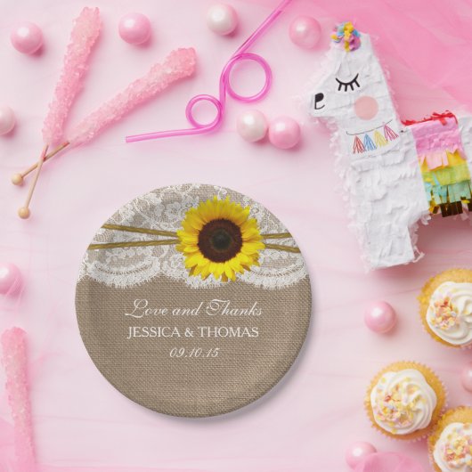 ザス素朴フラワー結婚ズコレクション ペーパープレート (パーティー)