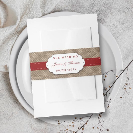 ザス素朴フラワー結婚ズコレクション – 赤 招待状ベリーバンド