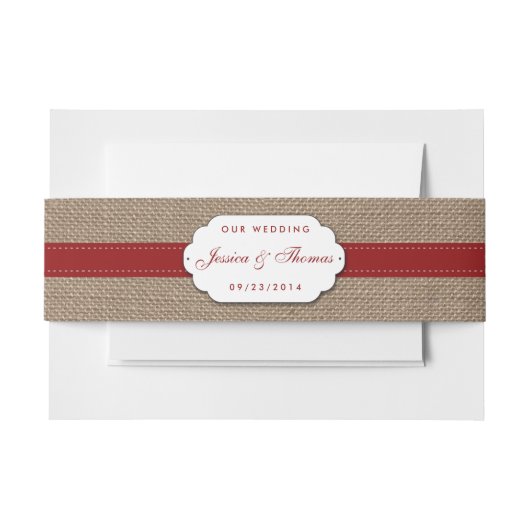 ザス素朴フラワー結婚ズコレクション – 赤 招待状ベリーバンド (正面例)