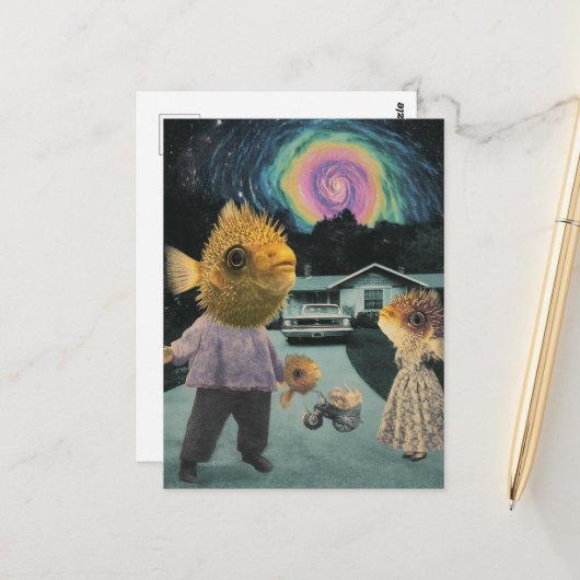 ザス間抜けリアル魚一家 ポストカード (正面/裏面インサイチュ)