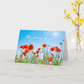 ザズオ考えるブユーレッドポピーフラワーズモダン悔やみや弔慰 カード (黄色い花)