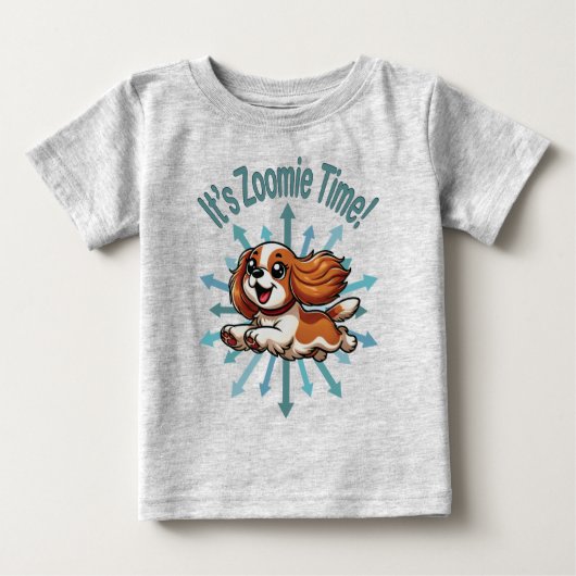 ザズゾミエタイムカバリエスパニエル犬 ベビーTシャツ (正面)