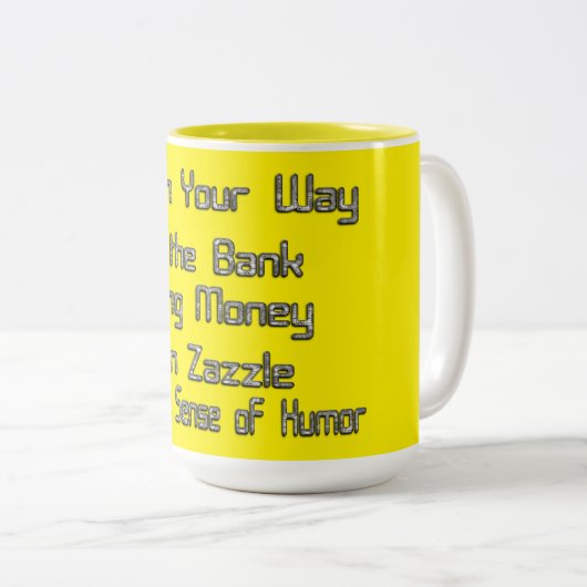 ザズルでお金を稼ぐ：あなたの笑顔をお金に変える ツートーンマグカップ (正面右)