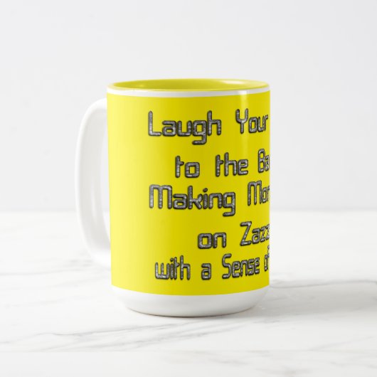 ザズルでお金を稼ぐ:あなたの笑顔をお金に変える ツートーンマグカップ (正面左)