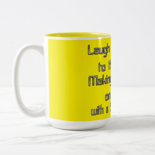 ザズルでお金を稼ぐ：あなたの笑顔をお金に変える ツートーンマグカップ (左)