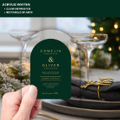 ザズルアクリル結婚ズエメラルドグリーン金ゴールド文字 アクリル招待状