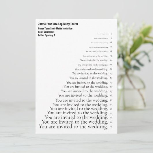 ザズルコモランフォントサイズの読み市松模様に込み 招待状 (スタンド正面)