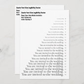 ザズルコモランフォントサイズの読み市松模様に込み 招待状 (正面/裏面)