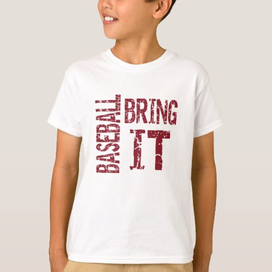 ザズルユニセックスキッズ野球It Tee （赤） Tシャツ (正面)