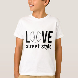 ザズル ユニセックス ラブ ベースボール ストリート スタイル キッズTシャツ Tシャツ