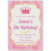 ザズレメイド王室の子供の誕生日招待状カード シール (正面)