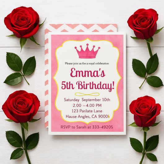 ザズレメイド王室の子供の誕生日招待状カード 招待状