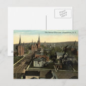 ザセブン・チャーチズジャメスタウンNY c1915ヴィンテージ ポストカード (正面/裏面)