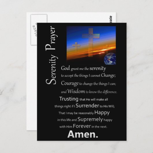 ザセレニティ祈りの言葉イン宇宙 ポストカード (正面/裏面)