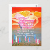 ザセレニティ祈りの言葉ウィズフォークアートエンジェル絵画ズ ポストカード (正面/裏面)