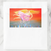 ザセレニティ祈りの言葉ウィズフォークアートエンジェル絵画ズ 長方形シール (バッグ)