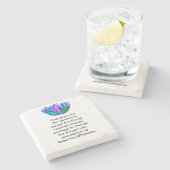 ザセレニティ祈りの言葉カラフルウィズロータスブロッサム ストーンコースター (横)