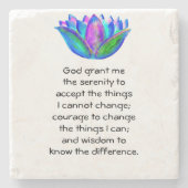 ザセレニティ祈りの言葉カラフルウィズロータスブロッサム ストーンコースター (正面)