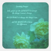 ザセレニティ祈りの言葉バラ 感動的 スクエアシール (正面)