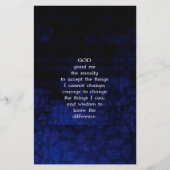 ザセレニティ祈りの言葉ブルーバックグラウンド 便箋 (正面)