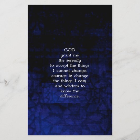 ザセレニティ祈りの言葉ブルーバックグラウンド 便箋 (正面)