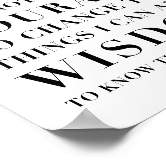 ザセレニティ祈りの言葉大文字 ポスター (角)