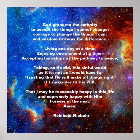 ザセレニティ祈りの言葉 ポスター (正面)